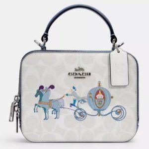 Coach x Disney Box Crossbody In Signature Canvas With Cinderella